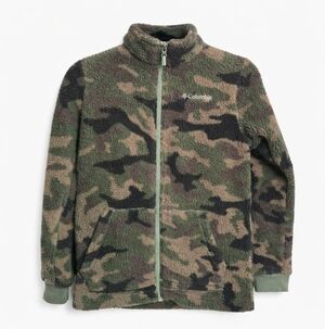Columbia Camo Sherpa Fleece Zip Jacket – Youth Large (14/16)